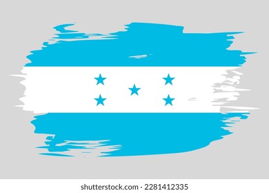 Flag of Honduras painted with a brush stroke. Abstract concept. Honduran national flag in grunge style. Vector illustration