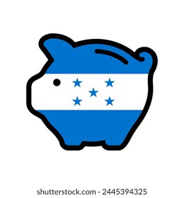 Flag of Honduras, piggy bank icon, vector symbol.