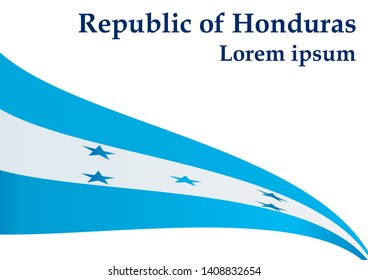 Flag of Honduras, Republic of Honduras. Template for award design, an official document with the flag of Honduras. Bright, colorful vector illustration.