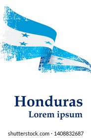 Flag of Honduras, Republic of Honduras. Template for award design, an official document with the flag of Honduras. Bright, colorful vector illustration.