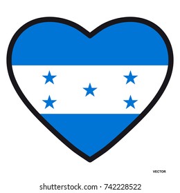 Bandera de Honduras en forma de Corazón con contraste, símbolo de amor por su país, patriotismo, ícono para el Día de la Independencia.