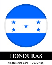 FLAG OF HONDURAS SHINY ROUND BUTTON