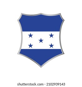 Flag of Honduras with silver shield frame