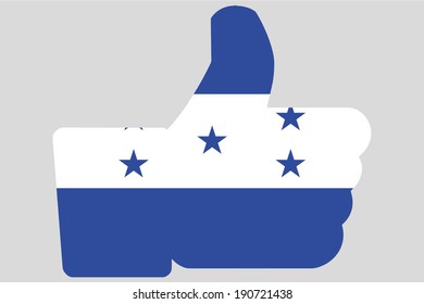 The flag of Honduras in a Thumbs Up Icon