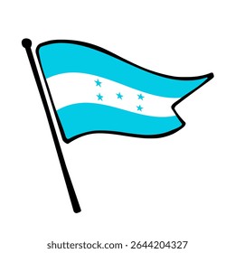 Bandeira de Honduras. Honduras bandeira vetor ilustração ícone design no estilo desenhado à mão. Bandeira de mastro flutuante.