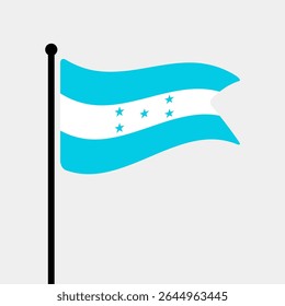 Bandeira de Honduras. Design de ícone de ilustração de vetor da bandeira de Honduras. Bandeira de mastro flutuante.