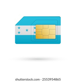 Flag of Honduras. Vector illustration of SIM Card with flag on white background