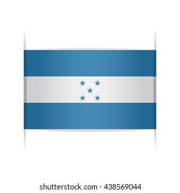 Flag of Honduras. Vector illustration of a stylized flag. The slit in the paper with shadows. Element for infographics.