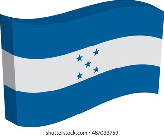 Flag of Honduras. Vector illustration of a stylized flag. The slit in the paper with shadows. Element for infographics.