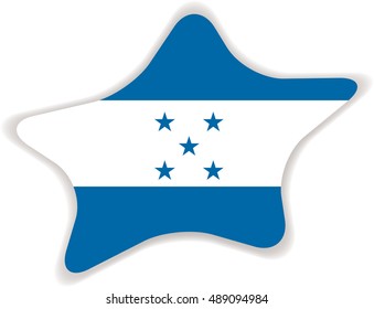 Flag of Honduras. Vector illustration of a stylized flag. Star with shadow. Element for infographics.