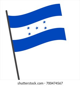 Flag of Honduras , Honduras flag waving isolated vector illustration