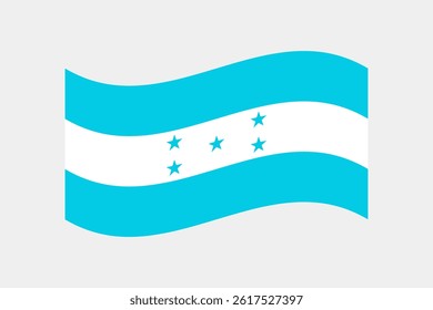 Flag of Honduras. Honduras wavy flag digital vector illustration.