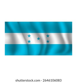 Bandeira de Honduras ondulada flui ao vento, com dobras 3d
