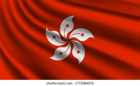 Flag of Hong Kong background template.
