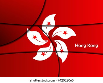 Flag of Hong Kong background template, vector solid shapes illustration