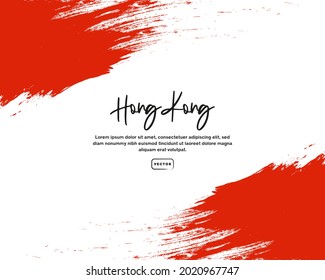 Flag of Hong Kong with brush stroke effect and text
