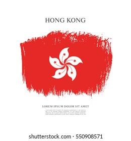 Flag of Hong Kong, brush stroke background