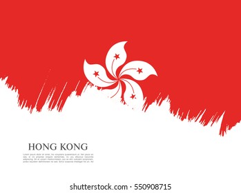 Flag of Hong Kong, brush stroke background