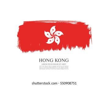 Flag of Hong Kong, brush stroke background