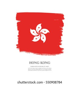 Flag of Hong Kong, brush stroke background