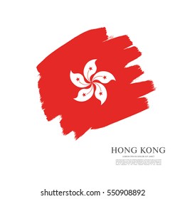 Flag of Hong Kong, brush stroke background