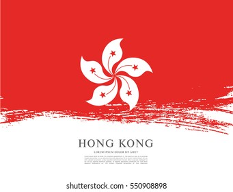 Flag of Hong Kong, brush stroke background