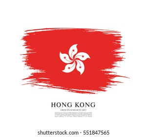 Flag of Hong Kong, brush stroke background