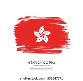 Flag of Hong Kong, brush stroke background