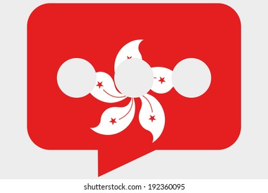 The flag of Hong Kong in a messaging bubble