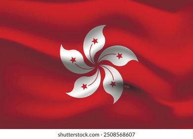 Flag of Hong Kong. National symbol in official colors. Template icon. Abstract vector background.