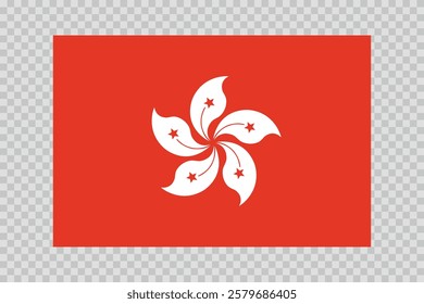 Flag of Hong Kong. National symbol in official colors. Template icon. Abstract vector background.