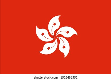 Flag of Hong Kong - Hong Kong Official Flag Vector Original Size Ratio and Color