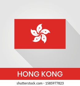 Flag of The Hong Kong With Shadow