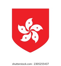 The Flag of Hong Kong. Hong Kong flag in shape