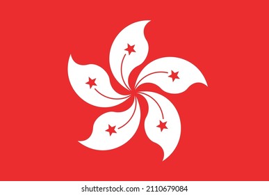 Flag of Hong kong. Vector illustration
