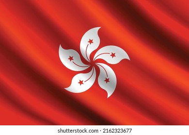 Flag of hong kong vector illustration, hong kong wavy flag, hong kong independence day. Country flags and national day.