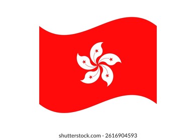 Flag of Hong Kong. Hong Kong wave flag digital vector illustration.