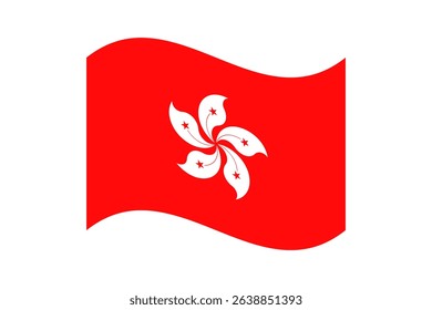 Flag of Hong Kong. Hong Kong wave flag digital vector illustration.