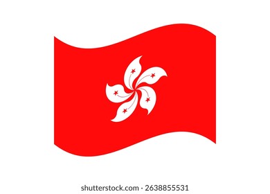 Flag of Hong Kong. Hong Kong wave flag digital vector illustration.