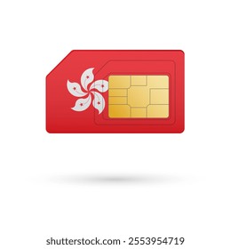 Flag of Hongkong. Vector illustration of SIM Card with flag on white background