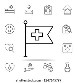 flag hospital icon. Medical icons universal set for web and mobile