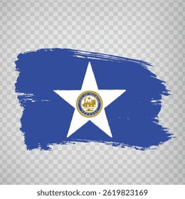 Flag of Houston is city  USA from brush strokes. State of  Texas.  Flag of Houston on transparent background for your web site design, app, UI. United States. EPS10.