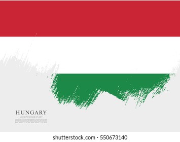 Flag of Hungary, brush stroke background
