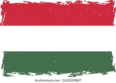 Flag of hungary brush stroke grunge texture