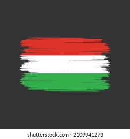 Flag of Hungary with brush style