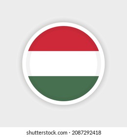 Bandera de Hungría con marco de círculo y fondo blanco
