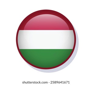 Flag Hungary circle round frame vector design