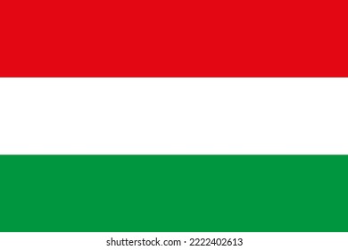 Flag of Hungary with civil proportions, vector Hungarian flag