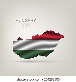 Flag of Hungary as a country with a shadow