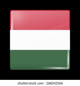 Flag of Hungary. Glossy Icons Square Shape. This is File from the Collection European Flags